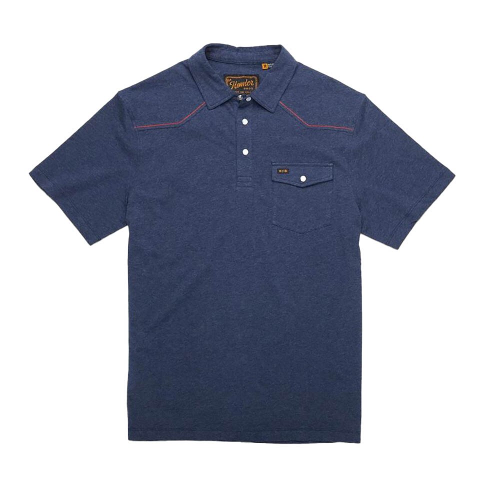 Howler Brothers Ranchero Polo Shirt Men's in Indigo Heather